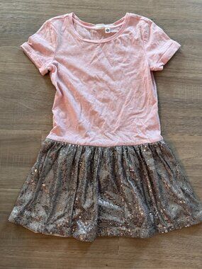 GAP Kids sequin skirt mixed fabric DRESS girls size 4 5 XS